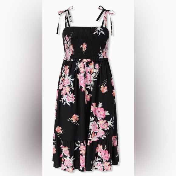 NWOT Torrid beautiful midi bodice fit & flare challis dress - Picture 3 of 12